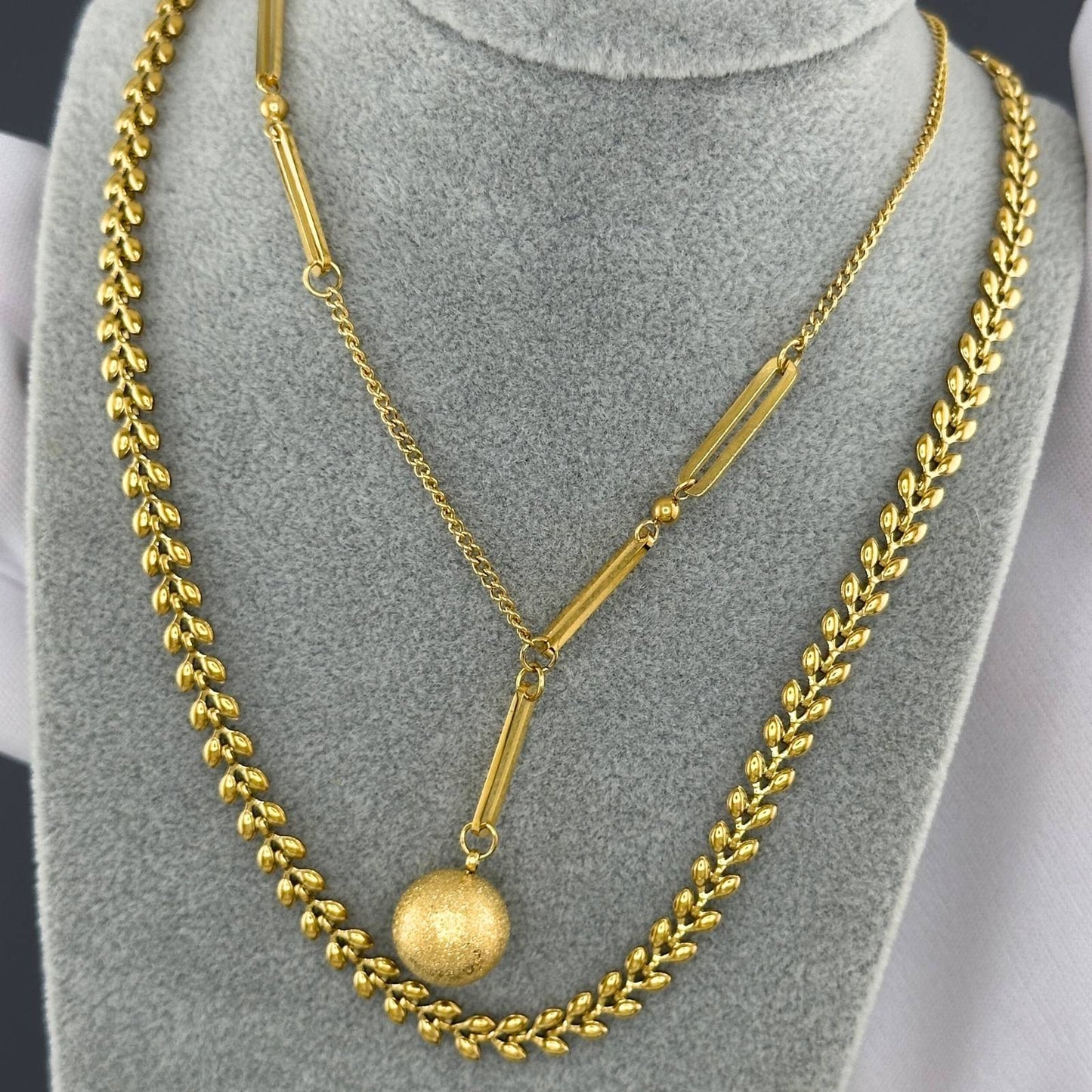 Contemporary Chain Necklace in 18K Gold Plated Steel