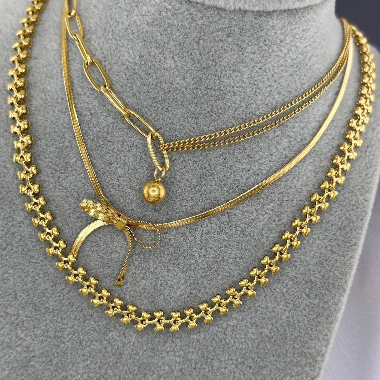 Modern Chain Necklace in 18K Gold Plated Steel