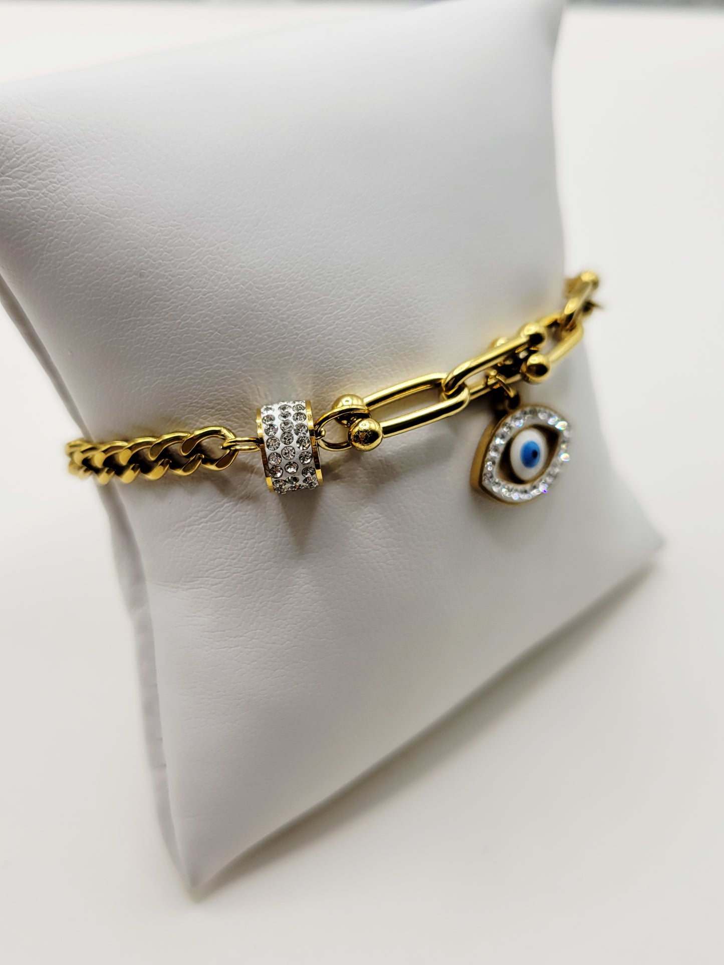 Evil Eye Protection Chain Bracelet – Waterproof Gold Bracelet