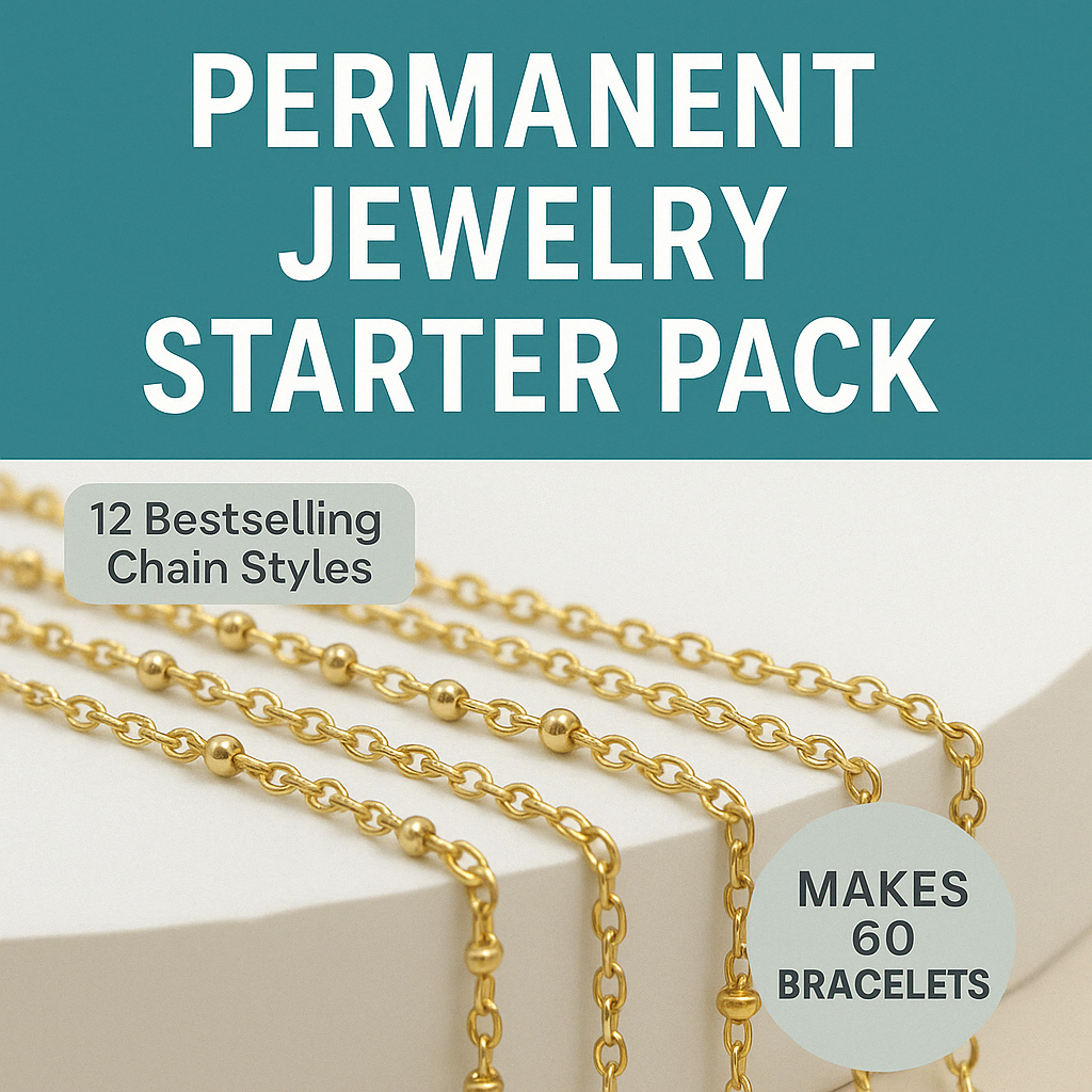 Permanent Jewelry Starter Pack – 12 Bestselling Chains for 60 Bracelets
