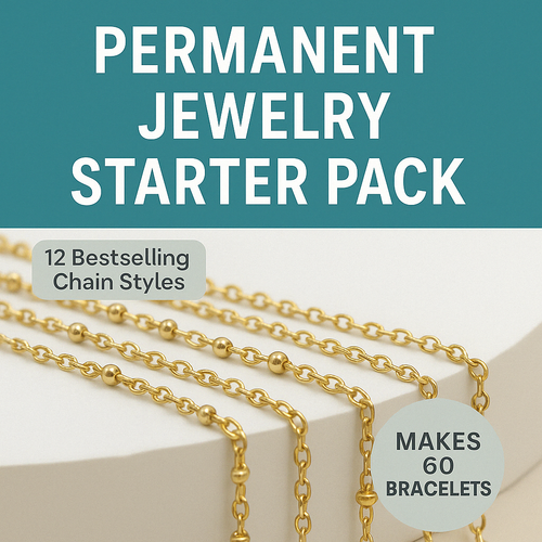 Permanent Jewelry Starter Pack – 12 Bestselling Chains for 60 Bracelets