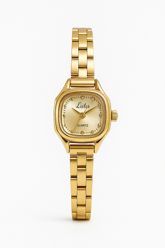 Golden Muse Vintage Watch – Classic Quartz Elegance