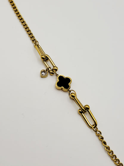 Black Clover Paperclip Bracelet – Luxury Gold Bracelet