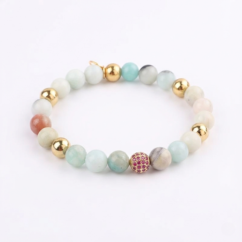 Pulsera elástica con pavé de circonitas y piedras Serenity