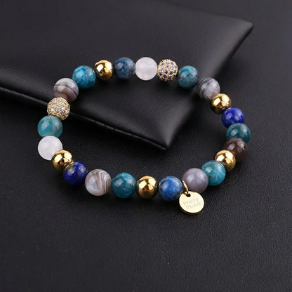 Pulsera elástica con pavé de circonitas y piedras Serenity