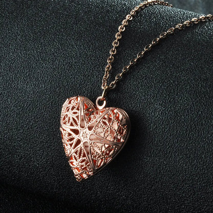 Collar con colgante de marco de fotos de corazón | Acero inoxidable