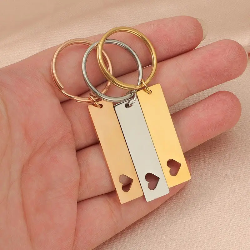 Personalized Mini Heart Keychain