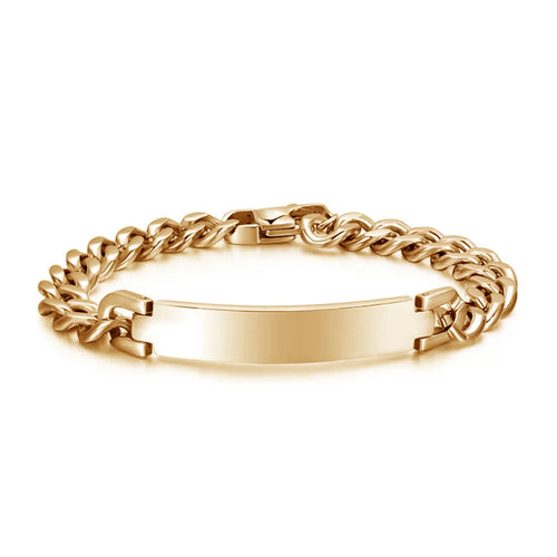 Pulsera de barra personalizada | Logotipo grabado con láser | Acero inoxidable