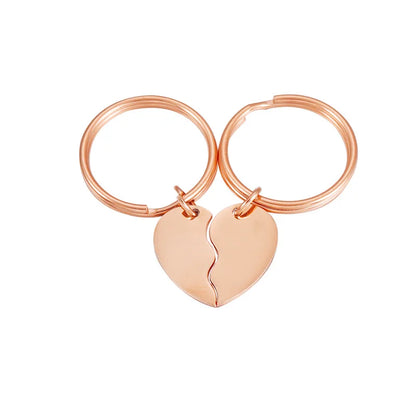 Llaveros de corazón personalizados para parejas | Grabado con láser | Acero inoxidable