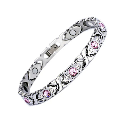 Pulsera de cristal Power Petals – Rosa y dorado