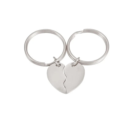 Llaveros de corazón personalizados para parejas | Grabado con láser | Acero inoxidable