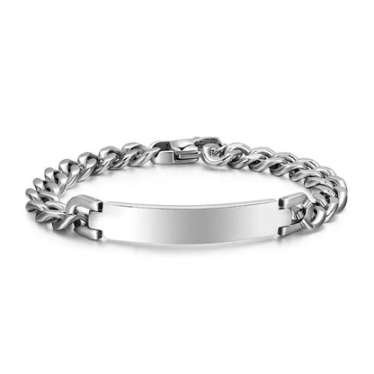 Pulsera de barra personalizada | Logotipo grabado con láser | Acero inoxidable