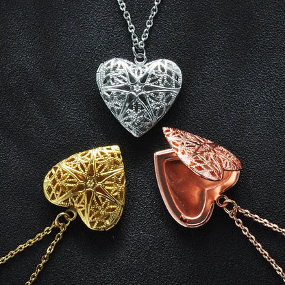 Collar con colgante de marco de fotos de corazón | Acero inoxidable