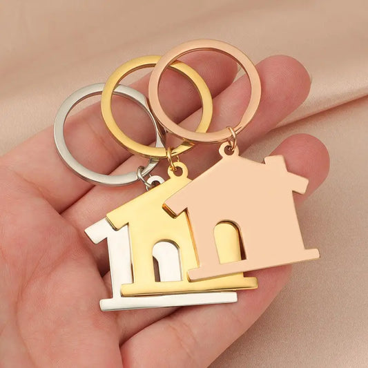 Large Blank House Keychain | Personalized Stainless Steel