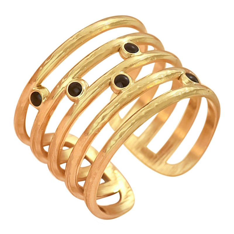 Classic Statement Band Ring in 18K Gold Plated Steel