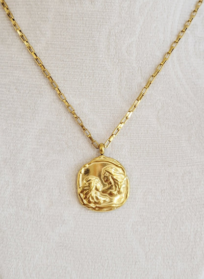 Gold Zodiac Coin Necklace – Choose Your Sign
