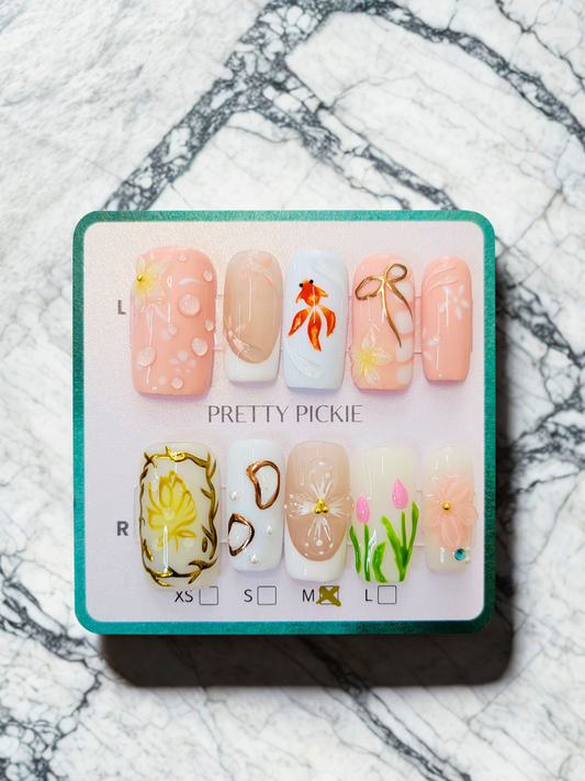 Garden Koi Blossom Press-On Nails