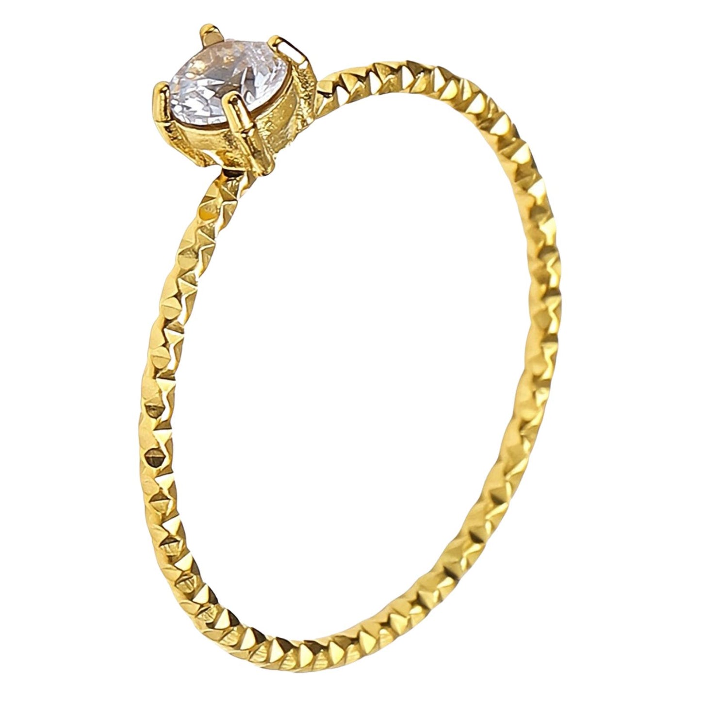 Elegant Statement Band Ring in 18K Gold Plated Steel