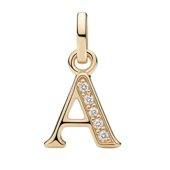 Sparkling Initial Letter Charm