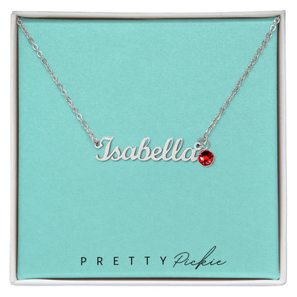 Personalized Name Necklace with Birthstone