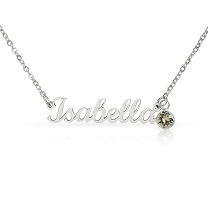 Personalized Name Necklace with Birthstone
