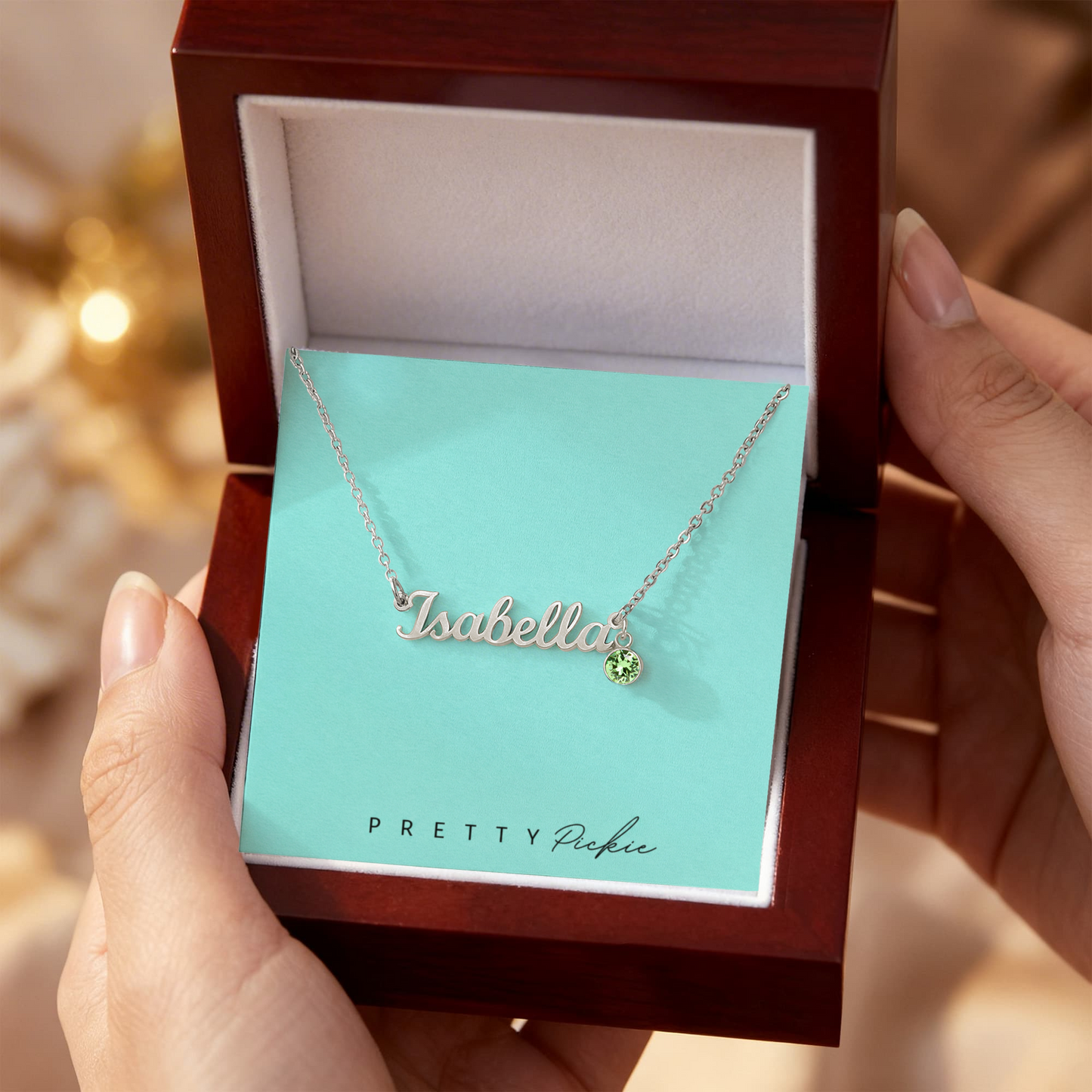 Personalized Name Necklace with Birthstone