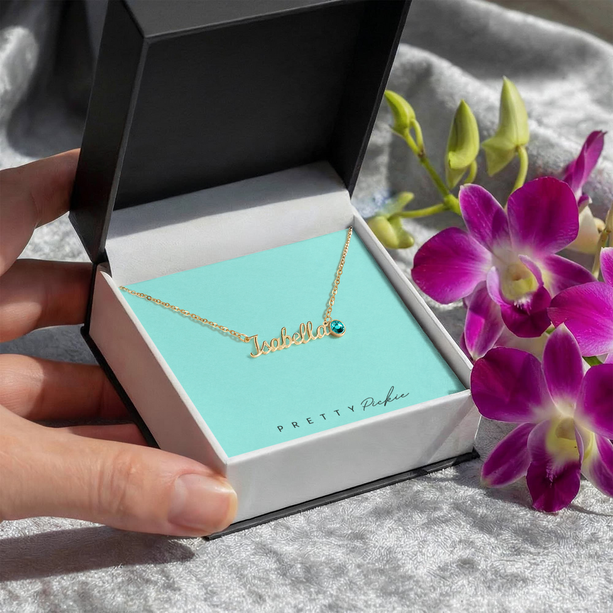 Personalized Name Necklace with Birthstone