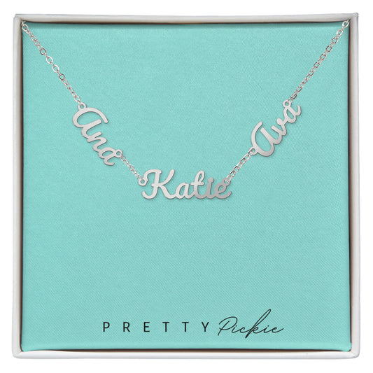 Name Necklace with 2 or 3 Names, Side by Side