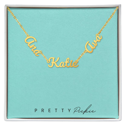 Personalized Multiple Name Necklace – 2 or 3 Names