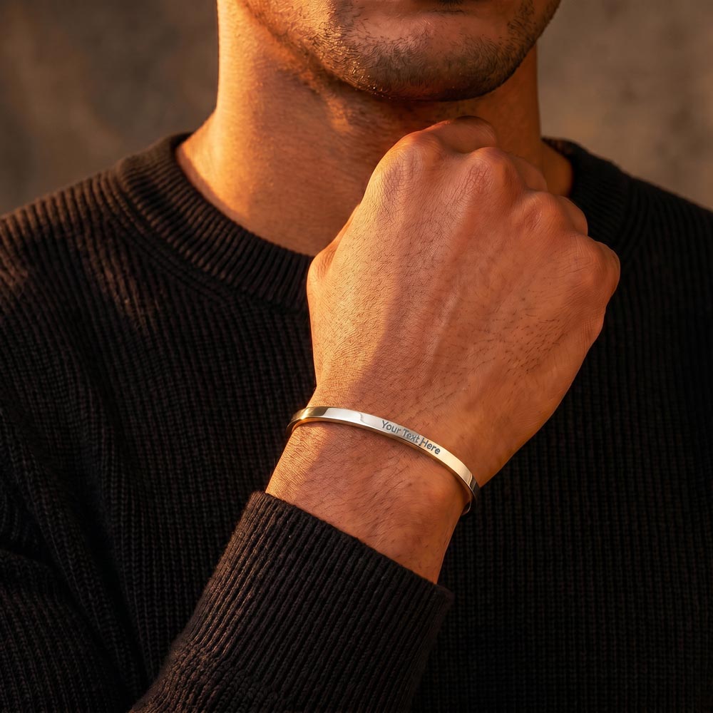 Engraved Cuff Bracelet, Up to 100 Characters
