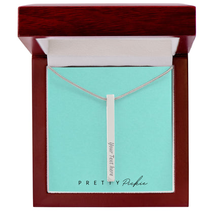 Engraved 4-Sided Bar Necklace