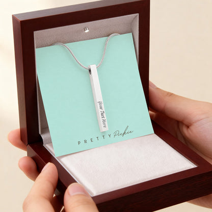 Engraved 4-Sided Bar Necklace