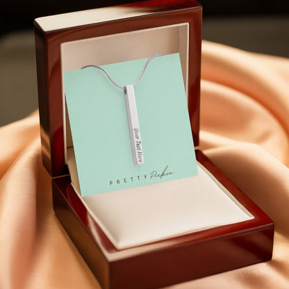 Engraved 4-Sided Bar Necklace