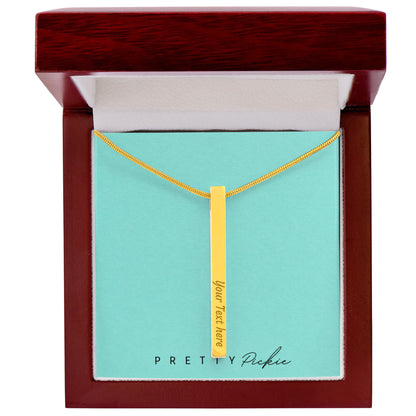 Engraved 4-Sided Bar Necklace