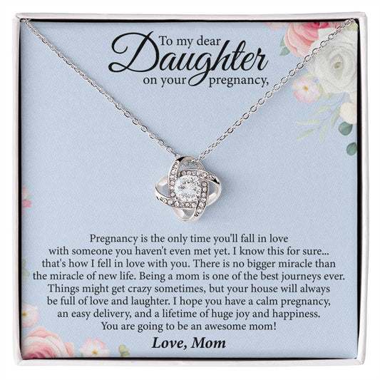 To My Dear Daughter Pregnancy Pendant Necklace