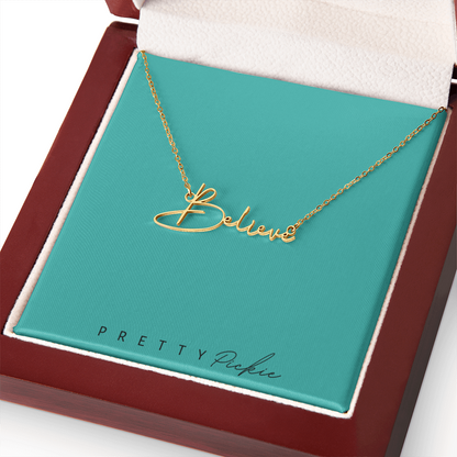 Signature Script Name Necklace – Cursive Chic
