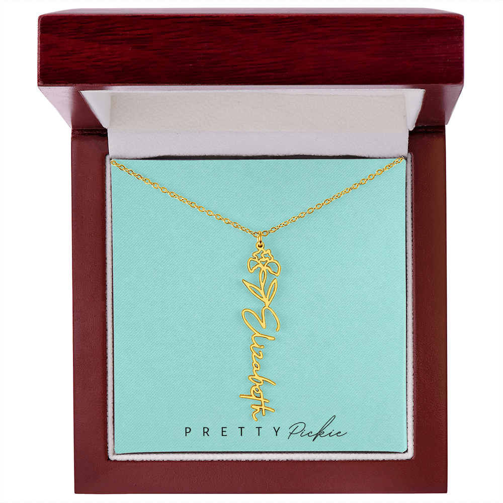 Birth Flower Name Necklace