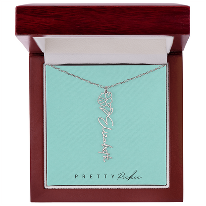 Birth Flower Name Necklace