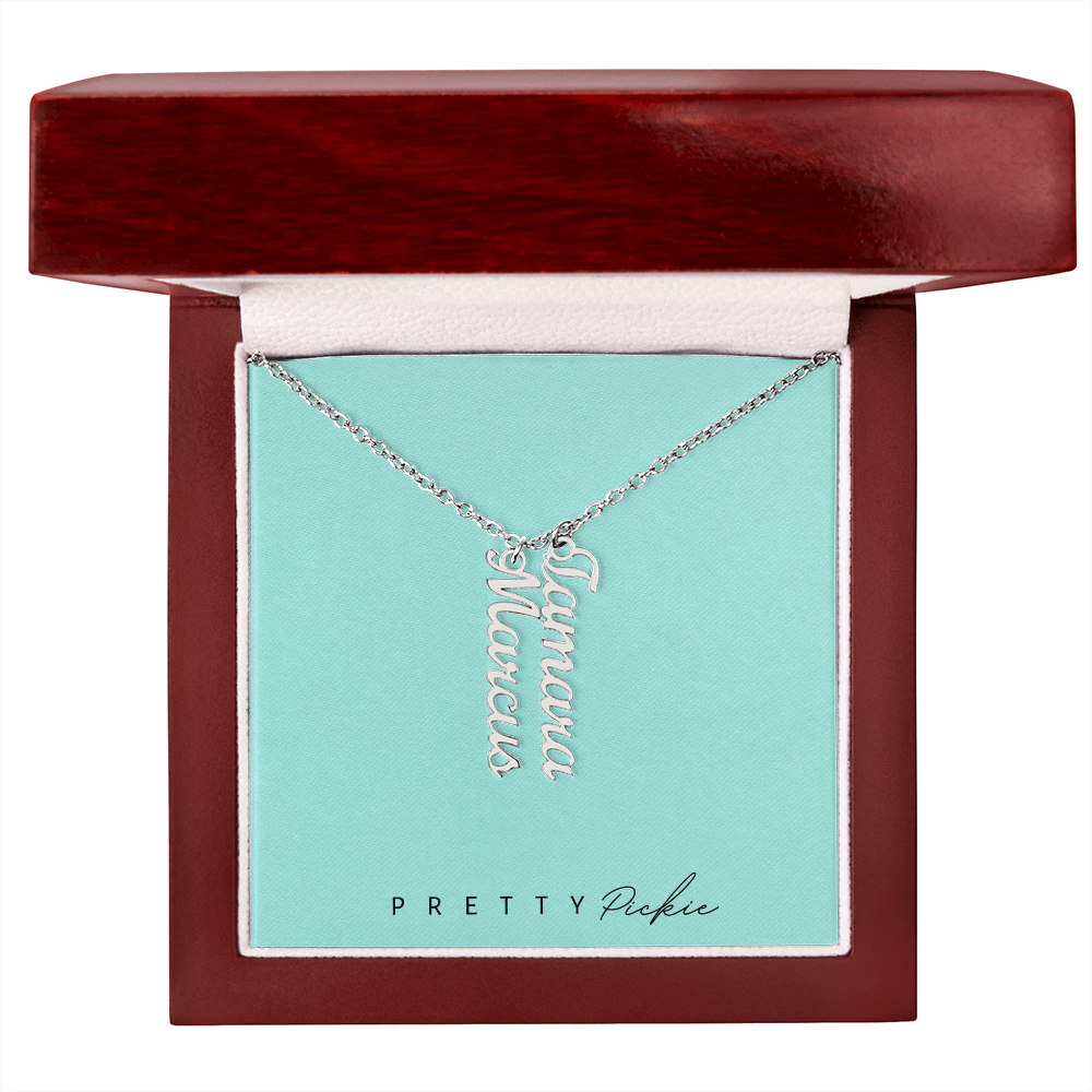 Vertical Name Necklace with 1 to 4 Names