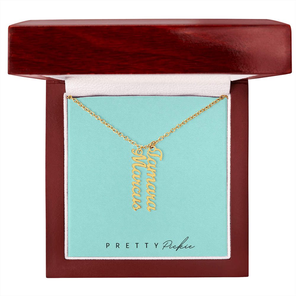 Vertical Name Necklace with 1 to 4 Names