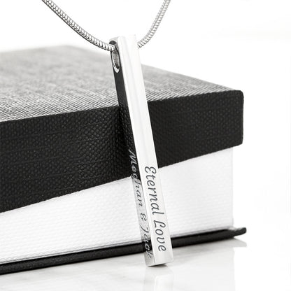 Engraved 4-Sided Bar Necklace