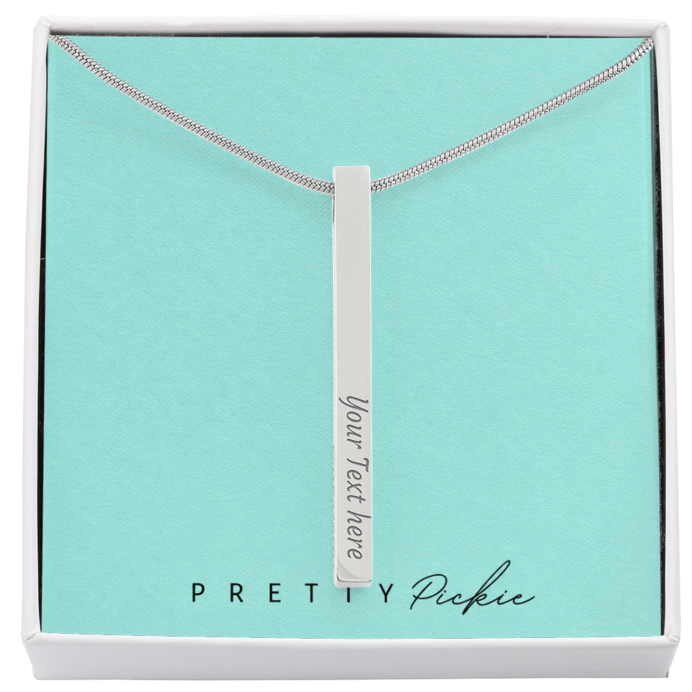 Engraved 4-Sided Bar Necklace
