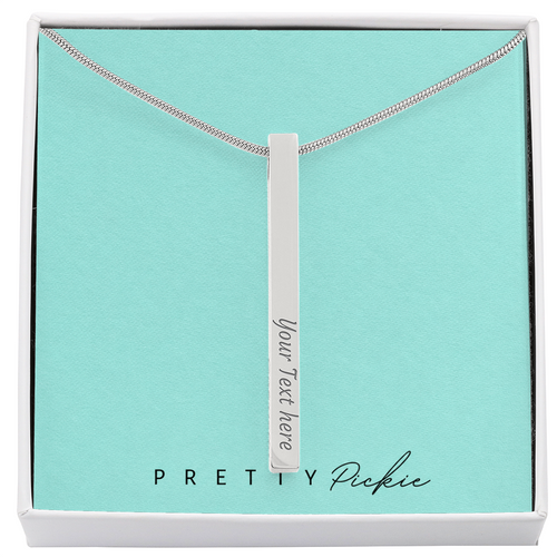 Engraved 4-Sided Bar Necklace