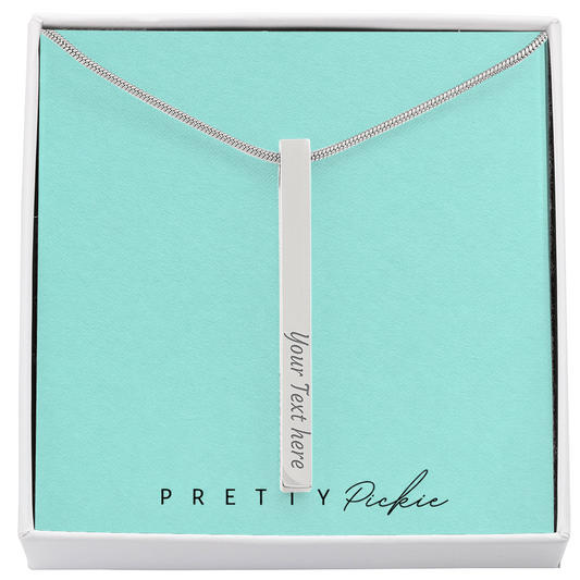 Engraved 4-Sided Bar Necklace