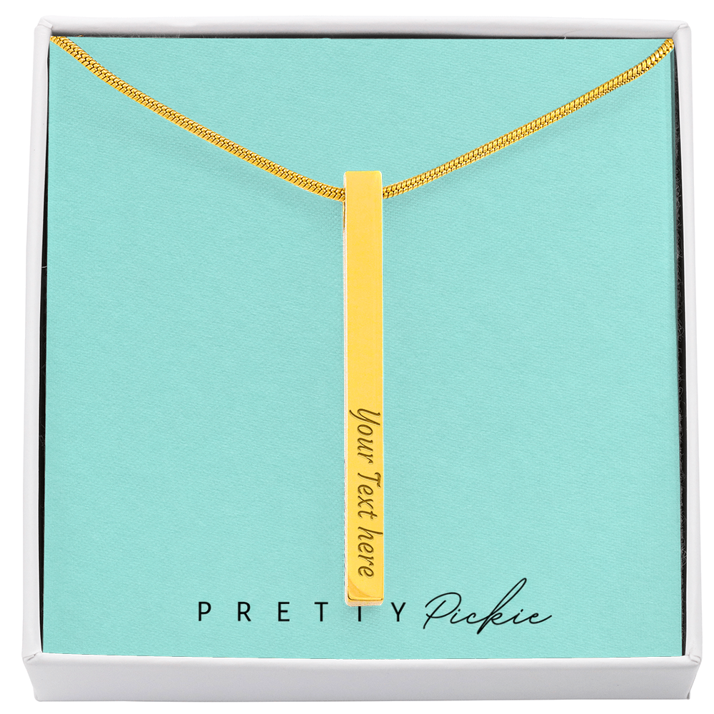 Engraved 4-Sided Bar Necklace