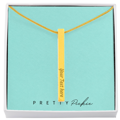Engraved 4-Sided Bar Necklace