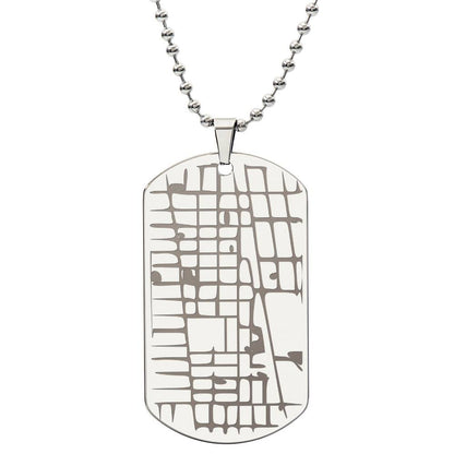 Custom Map Dog Tag Necklace