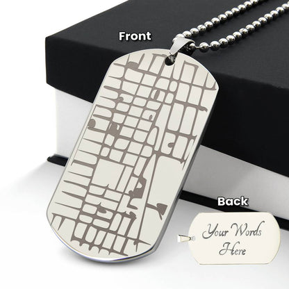 Custom Map Dog Tag Necklace