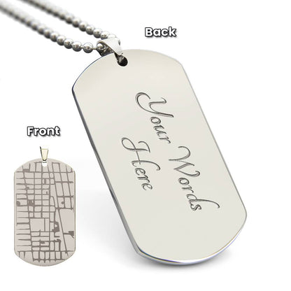 Custom Map Dog Tag Necklace