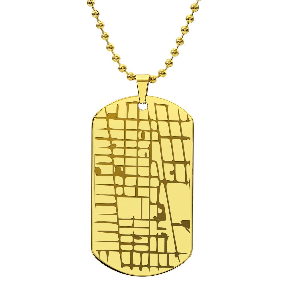 Custom Map Dog Tag Necklace